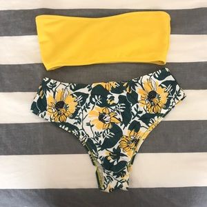 sunflower bikini with a strapless top! Size: M